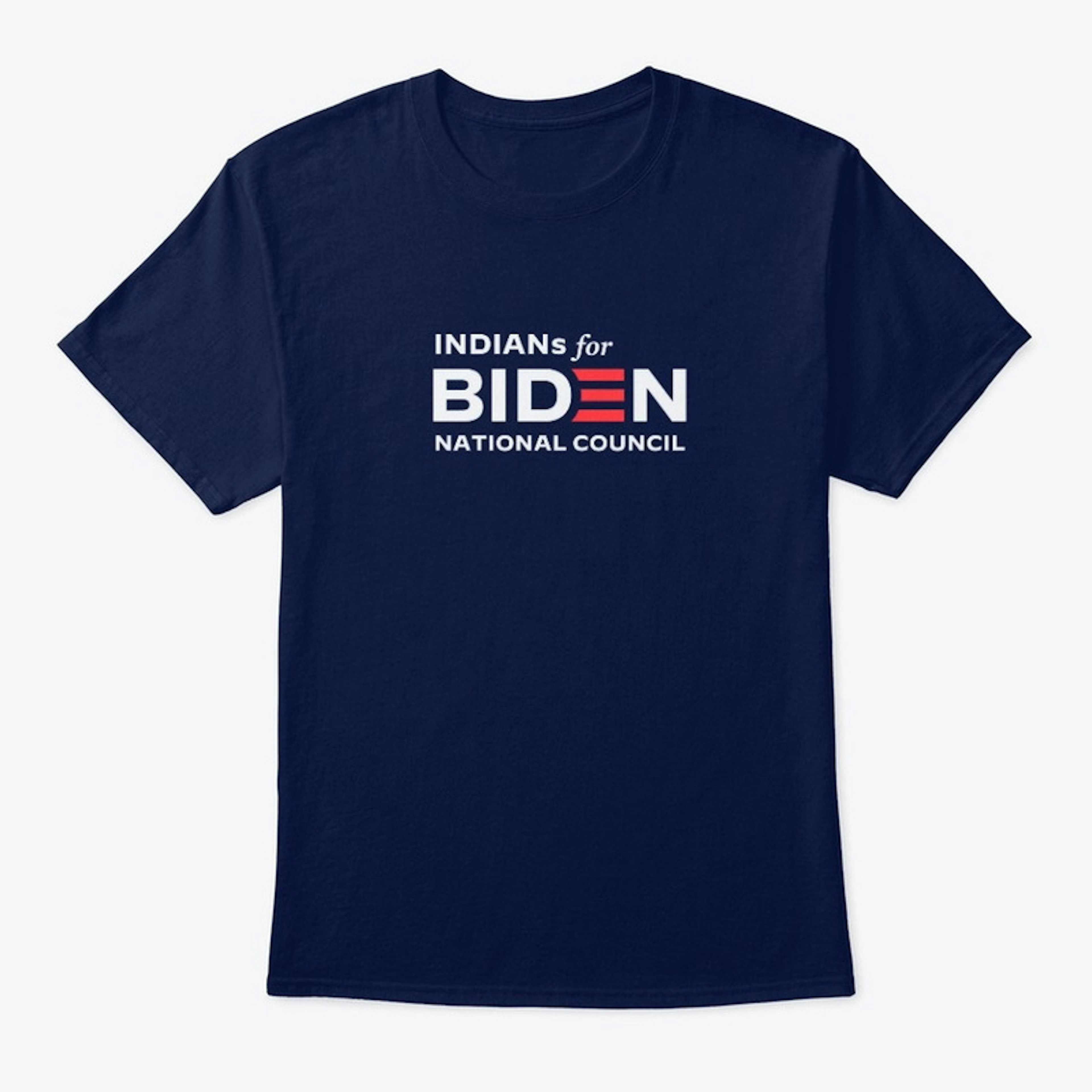 Indians for Biden T Shirt White Logo